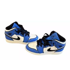 Nike Air Jordan 1 Mid SE Signal Blue - Size 6y